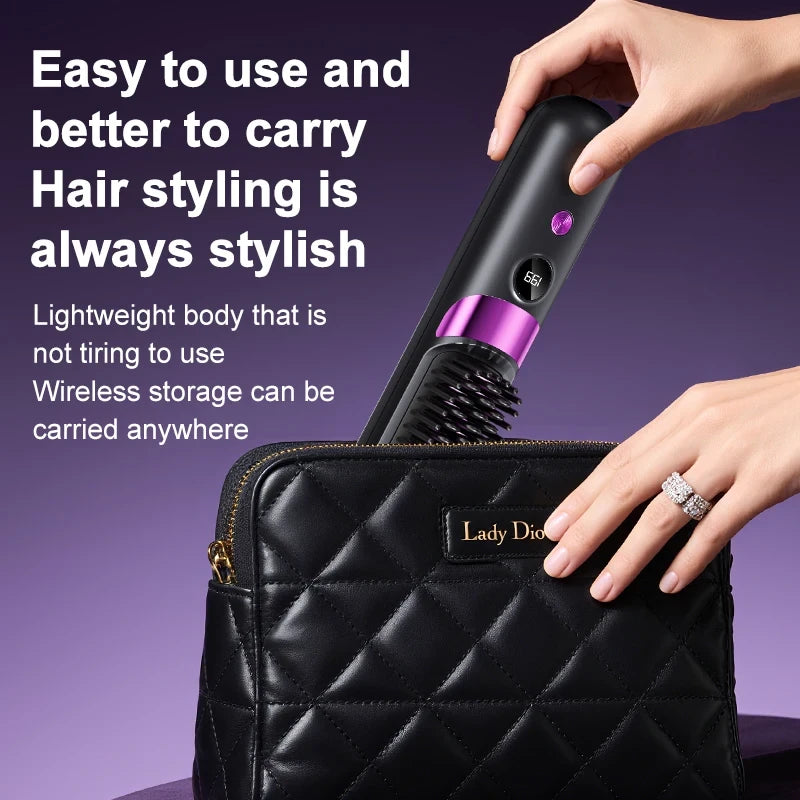Portable Cordless Hair Straightening Brush